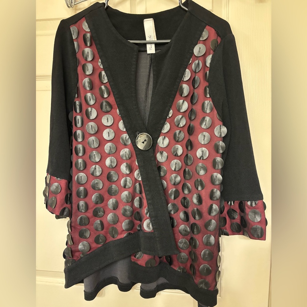 Dressy Dotted Single Button Jacket - image 1